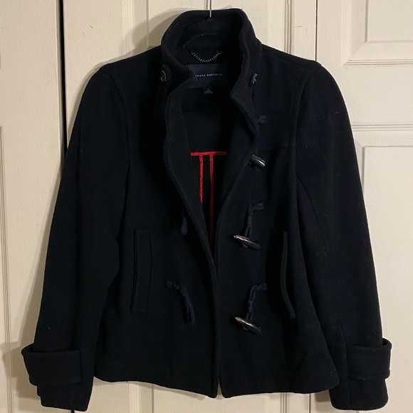 Banana Republic - black wool toggle button coat - Picture 3 of 6